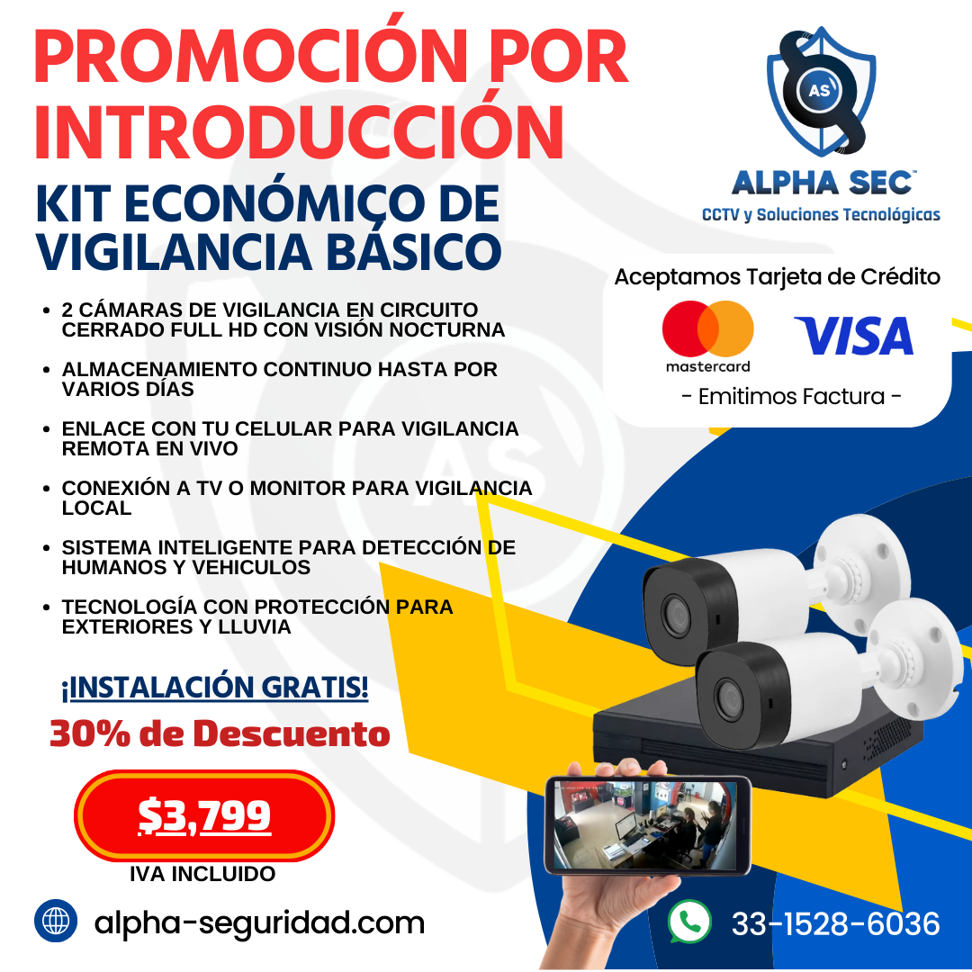 KIT ECONOMICO DE VIGILANCIA BASICO EN GUADALAJARA JALISCO AL MEJOR PRECIO