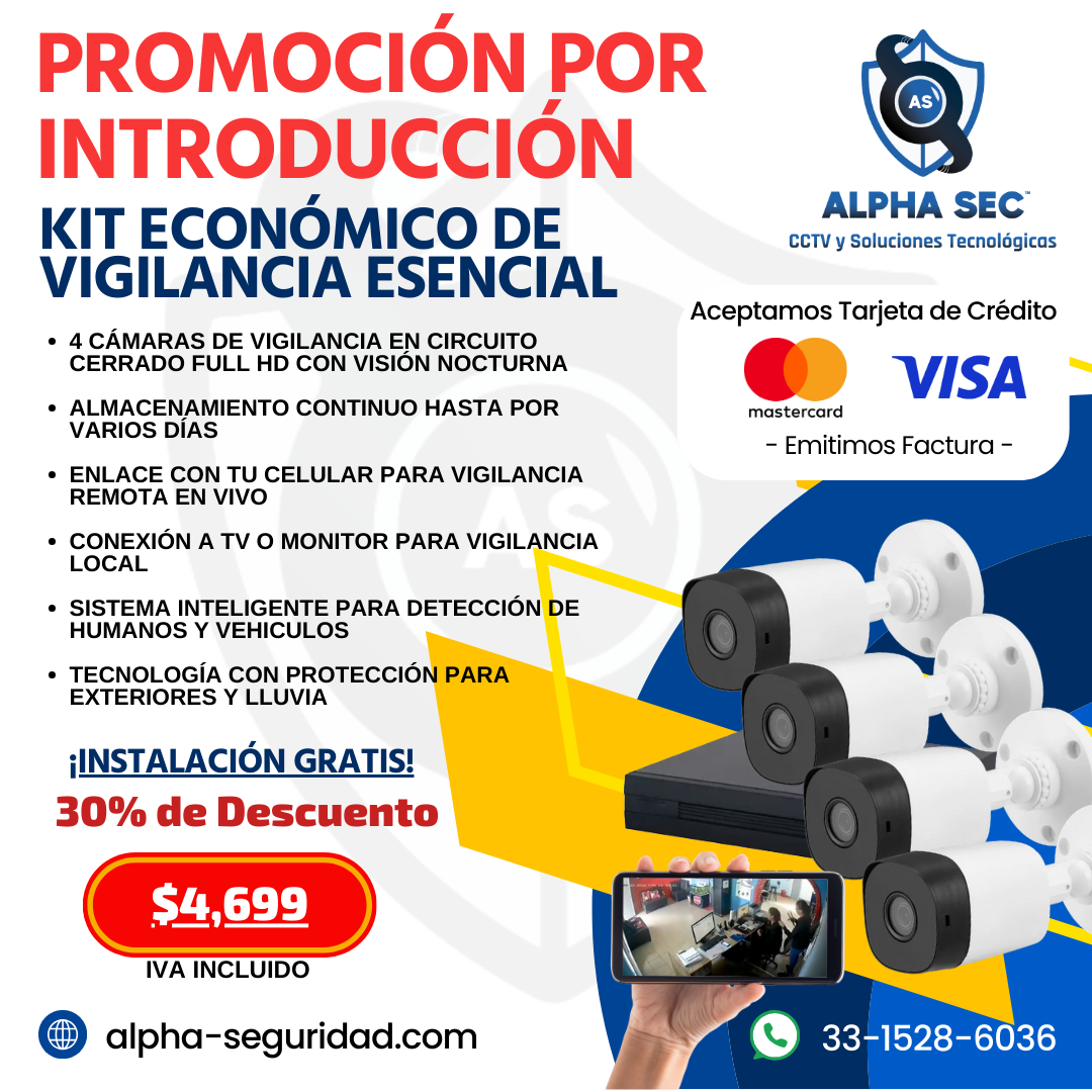 KIT ECONOMICO DE VIGILANCIA ESCENCIAL EN GUADALAJARA JALISCO AL MEJOR PRECIO