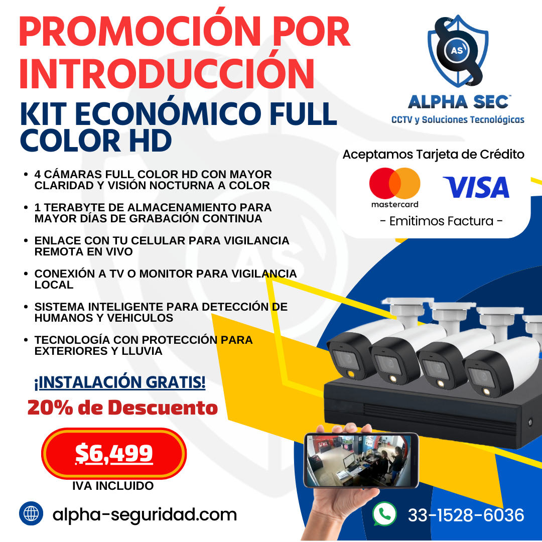 KIT ECONOMICO FULL COLOR HD EN GUADALAJARA JALISCO AL MEJOR PRECIO